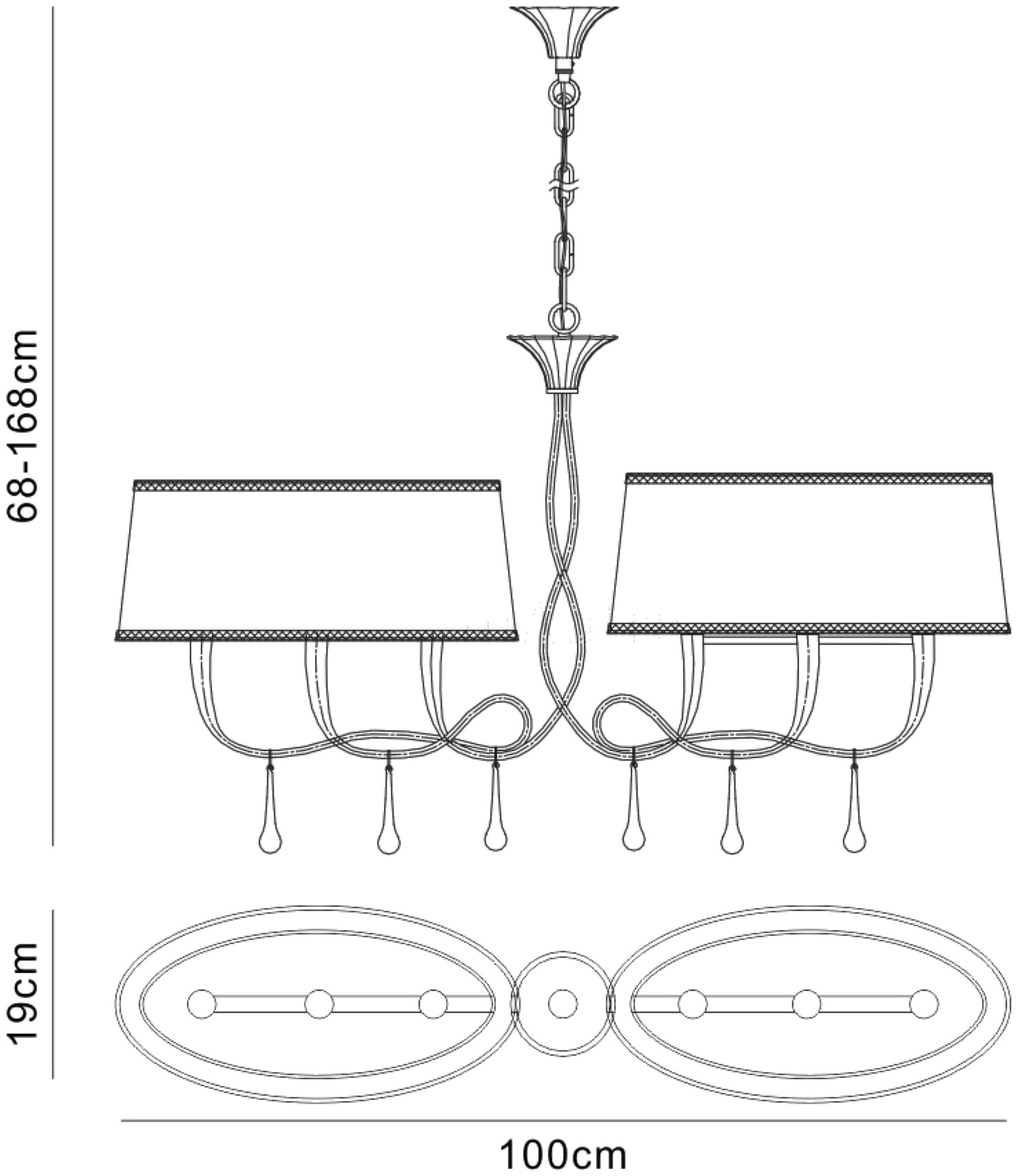Paola Silver-Cream Ceiling Lights Mantra Linear Fittings